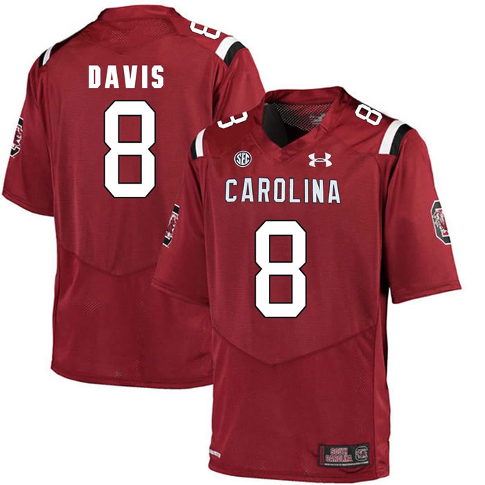South Carolina Gamecocks #8 Randrecous Davis Red College Football Jersey